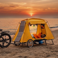 Tente de randonnée et de vélo pliable automatique à ouverture rapide, double couche, imperméable, respirante, quatre saisons, personnalisée, en tissu Oxford pour l'extérieur