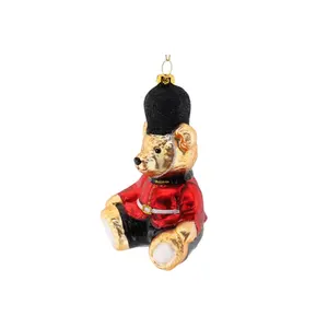 Custom Lucky Bear Kids Gifts Party Events Festival Christmas Tree Ornament Crafts Gold Colors Bear Figurine Decorations