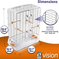 Cage à oiseaux M02 olive moyenne avec fermeture à bouton de construction en métal à motif solide et palette de plateau en plastique incluse pour la vision