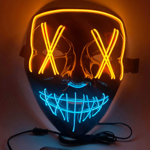 Mascarilla LED brillante para Halloween, disfraz <span class=keywords><strong>de</strong></span> fiesta, accesorios <span class=keywords><strong>de</strong></span> <span class=keywords><strong>Horror</strong></span>, luz <span class=keywords><strong>de</strong></span> neón - Product Image 4