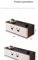Meuble TV suspendu en bois massif avec boîte de rangement créative pour routeur, idéal pour les petits appartements, style mural.