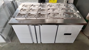 Rtk thương mại bánh <span class=keywords><strong>pizza</strong></span> salad Bar bánh sandwich truy cập hiển thị Máy làm lạnh tủ lạnh thủy tinh hàng đầu chuẩn bị bảng tủ lạnh tủ đông - Product Image 4