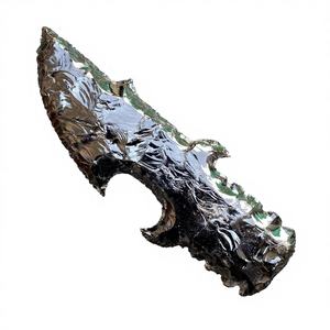 Couteaux en obsidienne noire taillés à la main, décor en pierres précieuses, lames sculptées en cristal, pour collectionneurs et usage rituel, présentoir de couteaux en pierres précieuses naturelles - Product Image 1