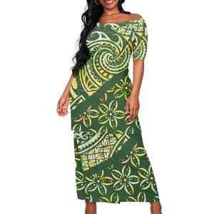 Set isi <span class=keywords><strong>2</strong></span> potong POD atasan kasual pola pohon palem Polinesia ukuran Plus atasan dan rok desain suku Polinesia gaun Prom 2025 - Product Image 2