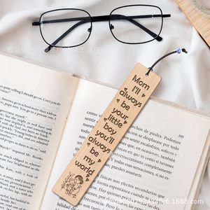 Wooden Mother's Day <b>Bookmark</b> Laser Engraved Classic Cartoon Design For Book Lovers Gift - Product Image 4