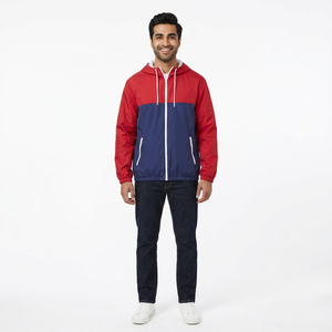 Men's Waterproof Windbreaker Jacket Stand Collar Breathable <b>Canvas</b> Hot Selling New Arrival Front Logo Adjustable Wholesale - Product Image 1