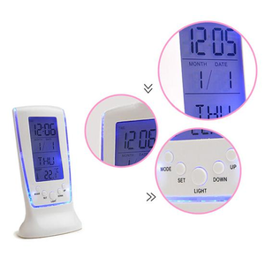 Jam meja elektronik Lcd, jam meja elektronik, jam meja Digital, kalender, waktu Snooze, Alarm, lampu latar Led, <span class=keywords><strong>Promo</strong></span>, jam meja Digital - Product Image 3