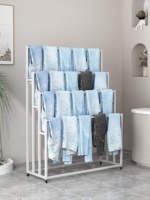 Présentoir multi-niveaux à 5 étages en fer, style moderne du milieu du siècle, pour écharpes, foulards en soie, draps, tissus de rideaux, échantillons, idéal pour les centres commerciaux