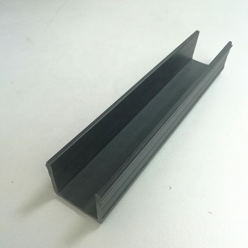 Black PVC ABS Plastic U channel extrusion profile