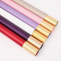 Papier d'emballage pour bouquet de fleurs en OPP imperméable, deux tons or, pour emballage cadeau, fournitures pour fleuristes, vente en gros