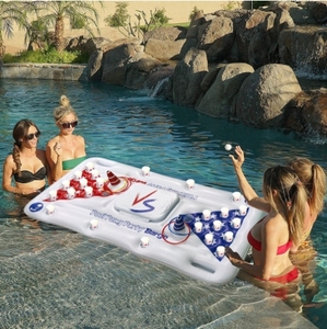 <span class=keywords><strong>Inflatable</strong></span> cốc nước lỗ nổi Hàng hồ bơi PING-PONG Bảng 28 Coke nổi giường bia Bảng Giải trí Băng máng - Product Image 4