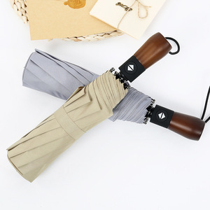 <span class=keywords><strong>Real</strong></span> <span class=keywords><strong>Star</strong></span> alta calidad lujo 280T pongee gran tamaño madera mango curvo auto Fold hombre paraguas - Product Image 2