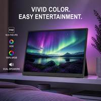 Moniteur multimédia portable de 18,5 pouces, écran externe FHD IPS double Type-C avec support de bureau, moniteur de jeu et VESA75