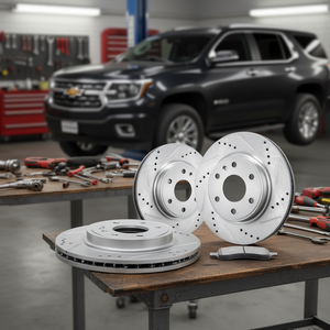 Kit de Rotores y Pastillas de Freno Delanteros Perforados y Ranurados para Sistemas de Frenado Chevy Traverse Tuning - Product Image 2