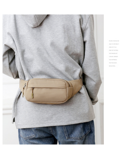 Sac banane unisexe en nylon résistant à l'eau, grande capacité, avec fermeture éclair frontale et sangle réglable, idéal pour le voyage et la gym, disponible en plusieurs couleurs - Product Image 5