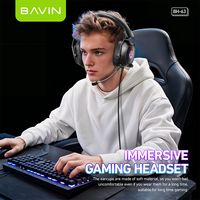 BAVIN BH63 Headset Gaming mikrofon AAC penutup telinga tertutup 50mm suara HiFi On-Ear & Over-Ear