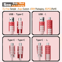 Cable USB Tipo C 4 en 1 de PVC para Carga Rápida PD 27W 60W para iPhone, Compatible con Impresoras, Venta al Por Mayor
