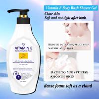 Gel Douche Hydratant à la Vitamine E RouShun, Nettoyage Doux, Éclaircissant pour Peaux Ternes, Nourrissant, Lissant et Adoucissant, Soin Corporel 1380ml