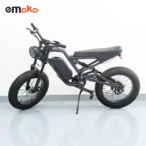 Emoko Electric 20 Inch Off Road Fat Tyre 48V Max Speed 50km 1000w Motor Adult Bicycle Electric Motorcycle