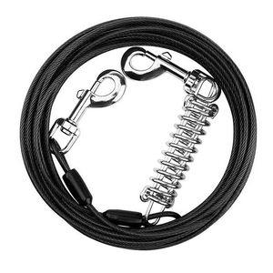 उच्च गुणवत्ता वाले काटने-प्रतिरोधी स्टील तार रस्सी कुत्ते पट्टा-टिकाऊ आउटडोर पालतू पट्टा, बड़े कुत्तों के लिए उपयुक्त, लॉकिंग बकसुआ के साथ - Product Image 5