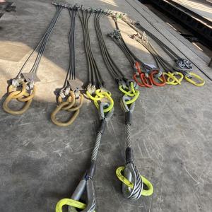 Ensemble de cordes en acier à 1/2/3/4 brins, haute résistance, de 5 à 50 tonnes, avec manilles et crochets, certifié CE, pour le levage de conteneurs offshore - Product Image 2