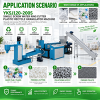 Machine de granulation à anneau d'eau pour granulés ronds et lisses, 150-350 kg/h, ligne de regranulation pour flocons de films PE, PP, ABS, PS
