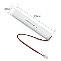 JINTION 6.4V 2300mAh LiFePO4 Baterai Pengganti Lampu Darurat untuk Baterai Stick ELP B092T dengan Adaptor 2 Kabel
