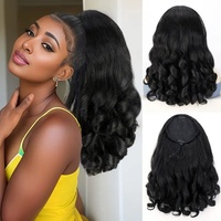 Extensions de queue de cheval pour femmes, style européen et américain, avec cordon de serrage, cheveux courts bouclés volumineux, postiche boucles romaines, sans permanente ni teinture