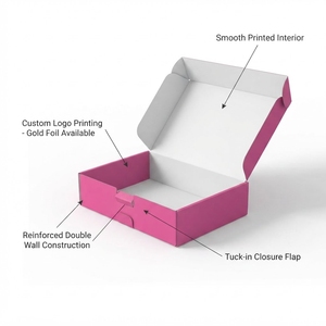 <b>Pink</b> Custom Paper <b>Gift</b> <b>Box</b> Rectangle Packaging <b>Box</b> with Gold Foil Logo Floral Insert for Clothing Shoes - Product Image 2