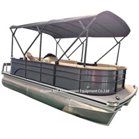 Bateau ponton haut de gamme de 19 pieds pour les excursions de pêche, les fêtes, les célébrations et les trajets touristiques en bateau-taxi