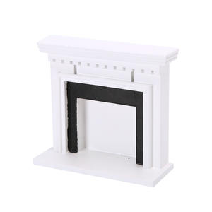 1:12 accesorios de casa de muñecas de comida de juego de madera de estilo americano con adornos decorativos de gabinete de chimenea hechos de madera - Product Image 1