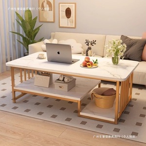 Marble <b>Coffee</b> <b>Table</b> Modern Minimalist Living Room Tea <b>Table</b> With Storage Shelf Small Apartment Side <b>Table</b> - Product Image 1