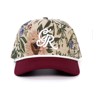 Cappello da Baseball Regolabile con Ricamo Floreale a 5 Pannelli, Berretto Jacquard con Cordino, Qualità all'Ingrosso - Product Image 2