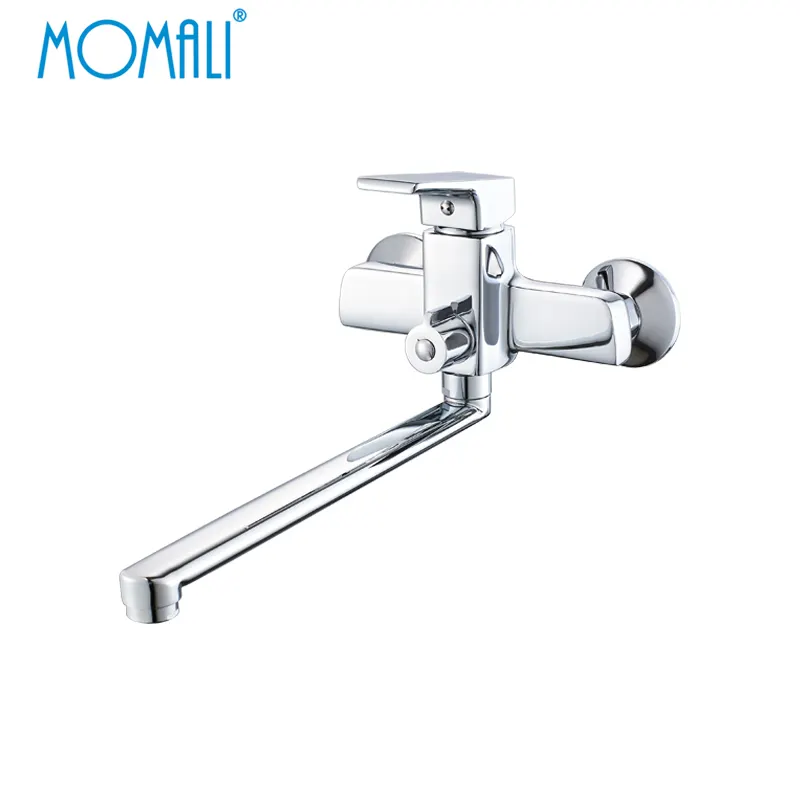 Momali Wall mounted single lever hot and cold water mixer tap long spout wall bath shower faucet