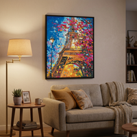 Peinture par numéros, peinture à l'huile numérique, Tour Eiffel Paris, kit DIY 40x50cm, 36 couleurs, toile en coton, décoration murale pour la maison