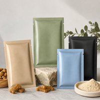 Pochettes plates métallisées mates personnalisées à trois soudures pour l'emballage de friandises et de compléments alimentaires pour animaux de compagnie
