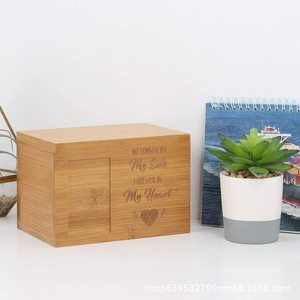 Pet Memorial Wooden Box Rectangle <b>Urn</b> For Dog <b>Cat</b> Photo Frame Durable Pet Caskets - Product Image 3