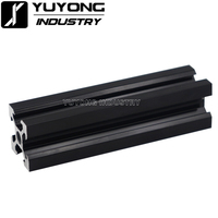 Extrusion d'aluminium noire anodisé sur imprimante 3D, faisceau C à fente 2020 V, impression personnalisée à 2020 degrés, gravure cnc, bricolage