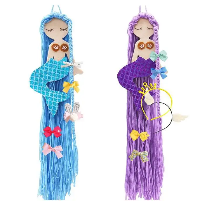 New Unicorn Mermaid Hair Accessories Organizer Hair Clip Holder Storage Decor Hanger Strip Girl Room Pendurado Acessório Belt