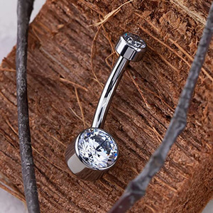 Anillo de Ombligo de Titanio POENNIS G23 con Doble Cabeza de Zirconia Flotante, Joyería de Piercing para Ombligo - Product Image 5