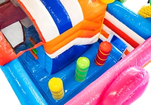 Château gonflable pour enfants avec toboggan et aire de saut - Product Image 2
