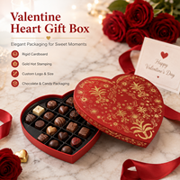 Boîte d'emballage de luxe en forme de cœur pour chocolats, boîte cadeau rigide en papier personnalisée avec plateau de séparation pour bonbons de la Saint-Valentin et de mariage