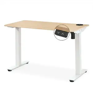 QUAWE, muebles de oficina modernos, mesa de madera, escritorio ergonómico para ordenador portátil, mesa de ordenador de pie para ordenador portátil e impresora