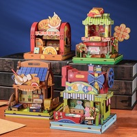 Kit de construction de micro-modèles mobiles en bois, artisanat fait main, éducatif, à assembler soi-même, maison miniature, boutique de rue, pour les 14 ans et plus