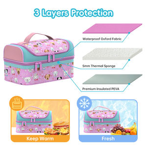 Sacs à lunch isothermes pour enfants personnalisés bon marché Cartoon Sac à lunch scolaire - Product Image 3