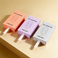 Boîte cadeau mignonne en forme de crème glacée de qualité supérieure, personnalisée, impression encre soja, vente chaude, emballage en papier pour bâtonnets glacés