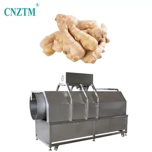 Industrial Ginger Root Washer Brush Rollers Vegetable Yam For Large Scale Turmeric Ginger Drum Washing Machine