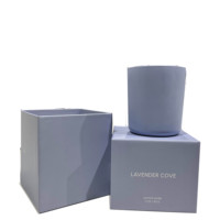 Bougie cylindrique en céramique bleu clair, personnalisée, moderne, en cire de soja, aromathérapie, faite à la main, grande taille, 40-60H, vente en gros