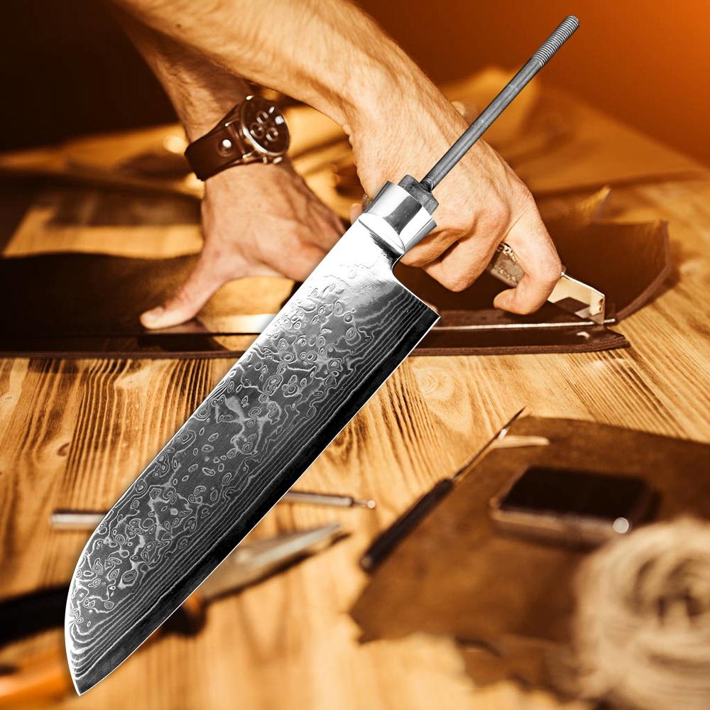 Santoku en acier Damas VG10 à 67 couches