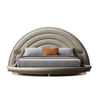 Meubles de chambre à coucher personnalisés Lit double à ossature métallique en bois Lit style moderne français style européen